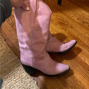 Jeffrey Campbell Pink Heeled Western Boots